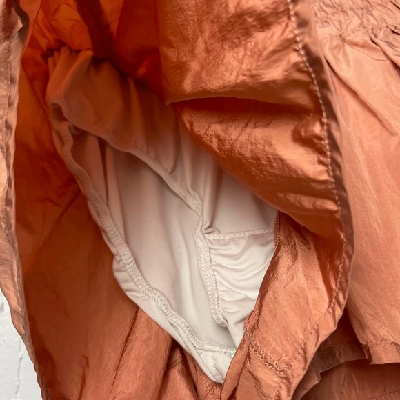 Free People The Way Home Orange Nylon High Waisted Shorts Size L - Picture 5 of 10